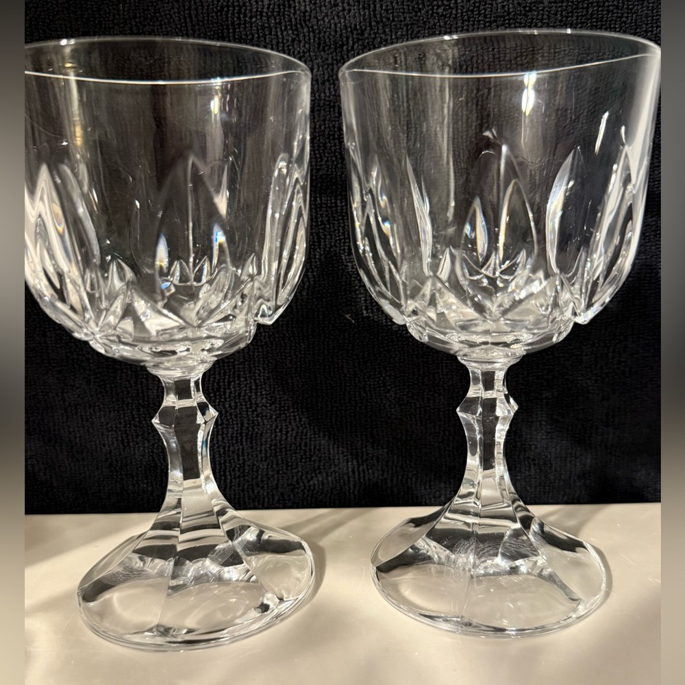 2 Royal Crystal Rock Wine glasses.